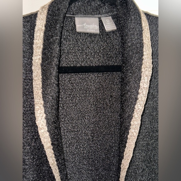 Chico's- Travelers Collection Black and Taupe blazer jacket Small (0) - Picture 3 of 8